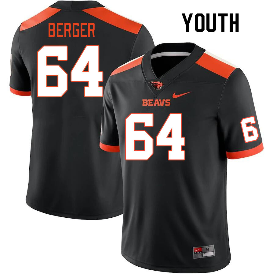 Youth #64 Ryan Berger Oregon State Beavers College Football Jerseys Stitched-Black